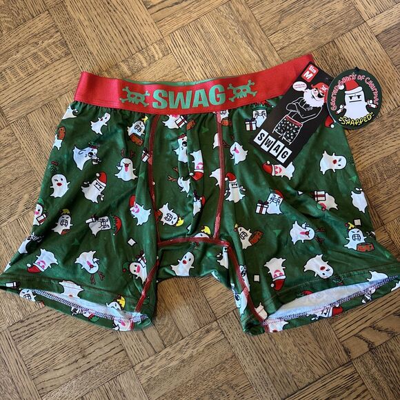 Swag Ghosts Of Christmas Snapped Ghosted Boxer Briefs Medium New With Tags 31-33 - Picture 1 of 6